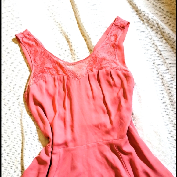 NWOT Express sexy lace back coral dress 4 - Picture 2 of 11